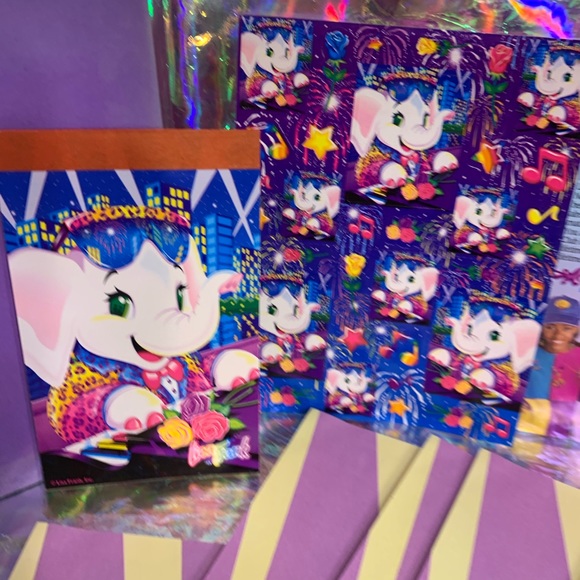 lisa frank ELEPHANT JOHN full set stationery &++ - Picture 4 of 6